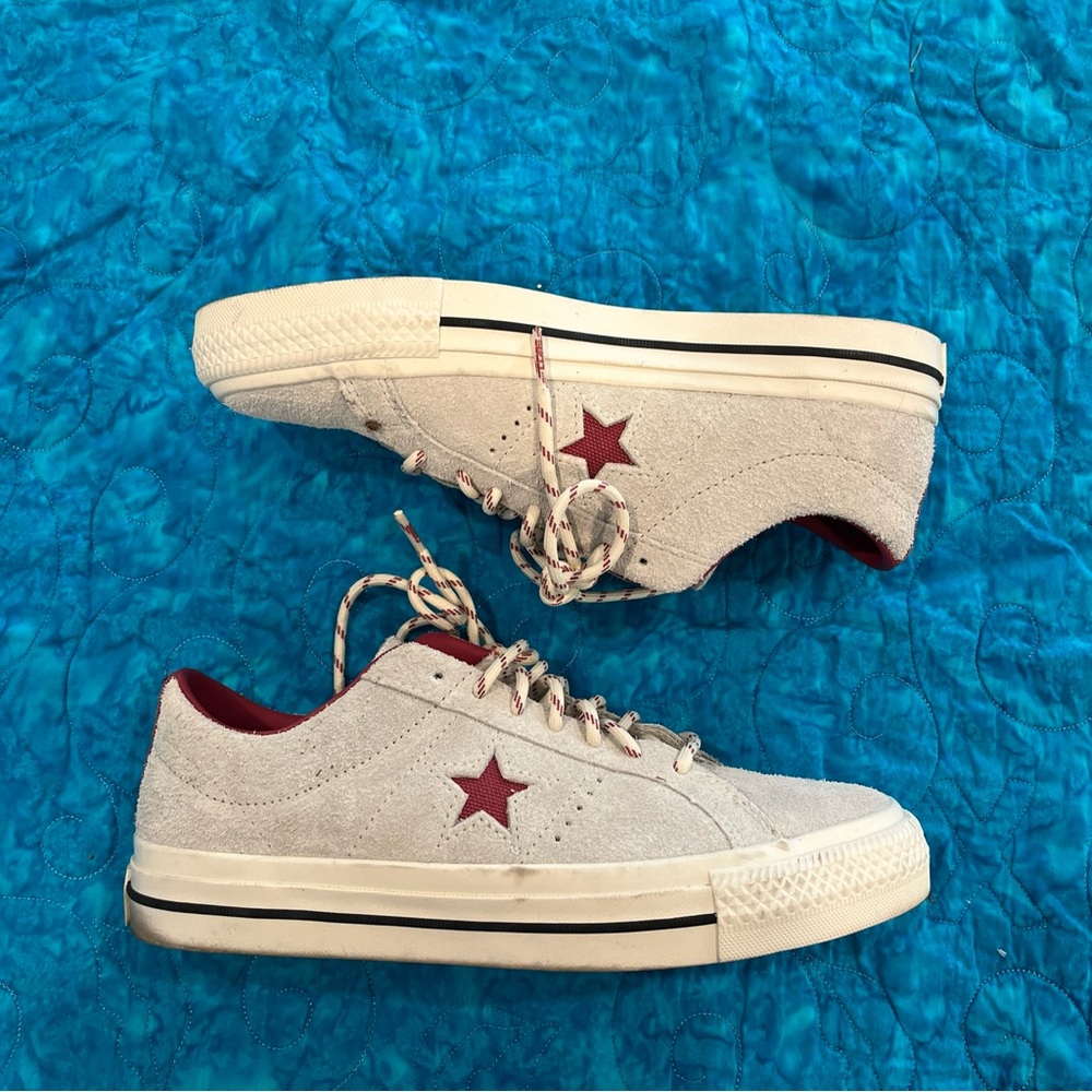 Converse One Star Pro Low Gray and Red Star Sneakers Sz 7Men